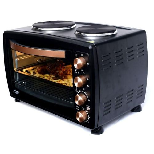 45 Liters Oven With Two Hot Plates Rotisserie - Black